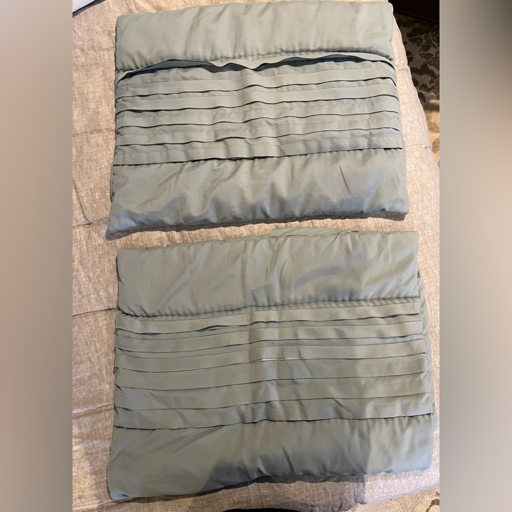 2 Blue Pleated Pillow Shams from Pottery Barn